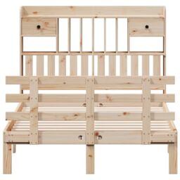 Berkfield Home Bookcase Bed without Mattress 135x190 cm Double Solid Wood Pine in Brown - thumbnail 4