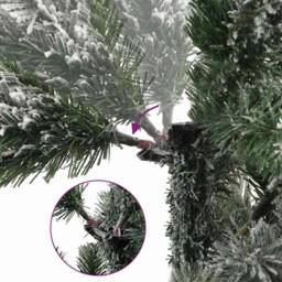 Berkfield Home Beautiful Artificial Hinged Christmas Tree with Flocked Snow 150 cm in White - thumbnail 1