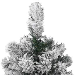 Berkfield Home Beautiful Artificial Hinged Christmas Tree with Flocked Snow 150 cm in White - thumbnail 4