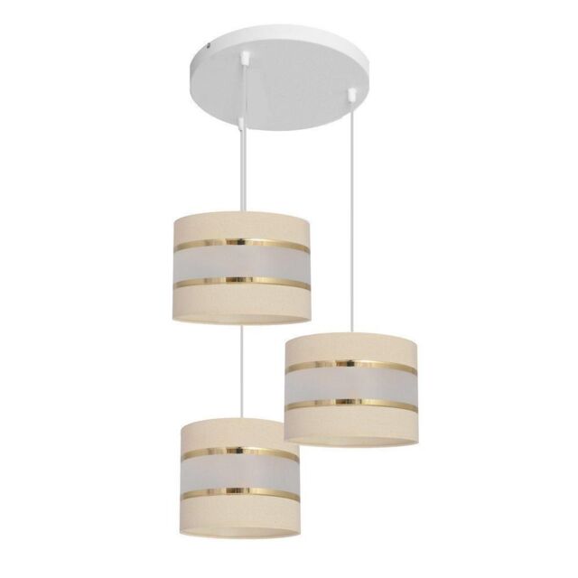 Netlighting Helen Cluster Pendant Ceiling Light Ecru Gold White 35cm in Beige