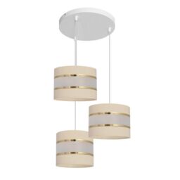 Netlighting Helen Cluster Pendant Ceiling Light Ecru Gold White 35cm in Beige