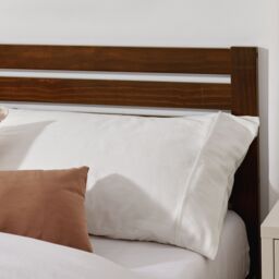 FurnitureboxUK Declan Solid Pine King Size Bed Frame in Walnut - thumbnail 3
