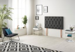 Somnior Premier Tweed Fabric Sprung Memory Foam 4 Drawer Divan Bed Set with Upholstered Headboard in Charcoal - Size: Super King - thumbnail 5