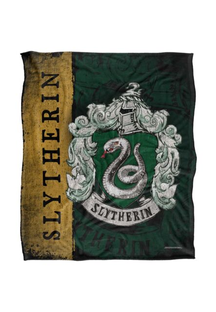 Warner Brothers Harry Potter House Crest Slytherin Blanket 152 x 127 cm in White - image 1