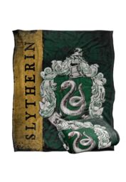 Warner Brothers Harry Potter House Crest Slytherin Blanket 152 x 127 cm in White - thumbnail 2