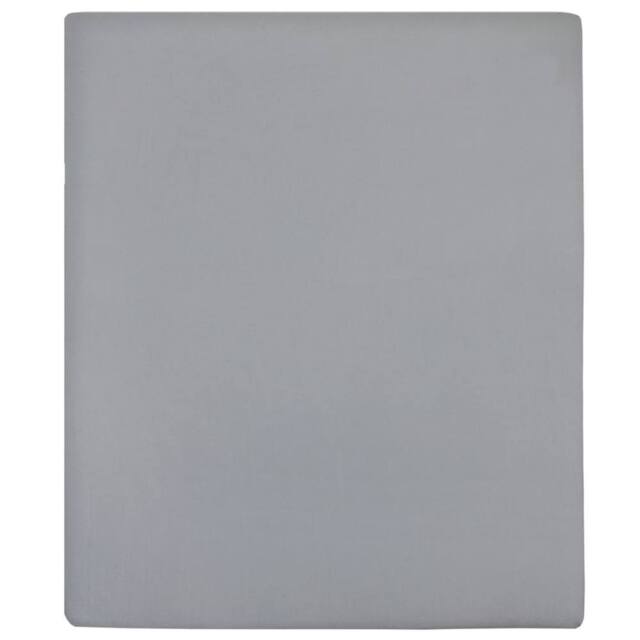 Berkfield Home Jersey Fitted Sheets 2 pcs Grey 90x200 cm Cotton - image 1