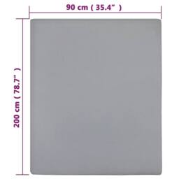 Berkfield Home Jersey Fitted Sheets 2 pcs Grey 90x200 cm Cotton - thumbnail 5