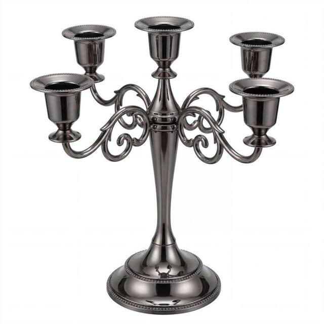 Levede Candle Holder 5 Arm Candelabra Candlestick Stand Centerpiece in Black - image 1