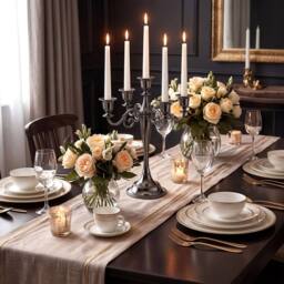Levede Candle Holder 5 Arm Candelabra Candlestick Stand Centerpiece in Black - thumbnail 3