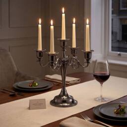Levede Candle Holder 5 Arm Candelabra Candlestick Stand Centerpiece in Black - thumbnail 2