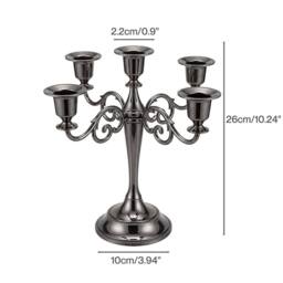 Levede Candle Holder 5 Arm Candelabra Candlestick Stand Centerpiece in Black - thumbnail 4