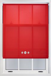 Furnished Red Daylight Roller Blind with Triple Chrome Round Eyelets - Trimmable Window Shade - Size: 150 cm width x 165 cm drop - thumbnail 1