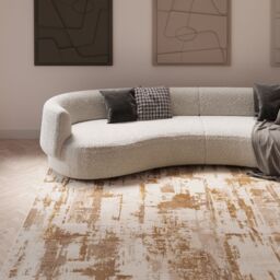 Kukoon Contemporary Abstract Soft Pile Area Rug Taupe Beige Living Room Décor - Size: 70 cm x 240 cm - thumbnail 4