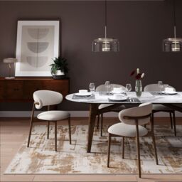 Kukoon Contemporary Abstract Soft Pile Area Rug Taupe Beige Living Room Décor - Size: 70 cm x 240 cm - thumbnail 5