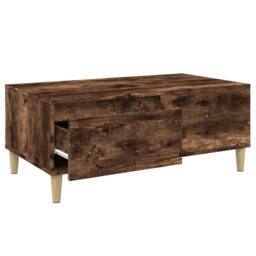 Berkfield Home Decorative Coffee Table Smoked Oak 90x50x36.5 cm Engineered Wood in Brown - thumbnail 6