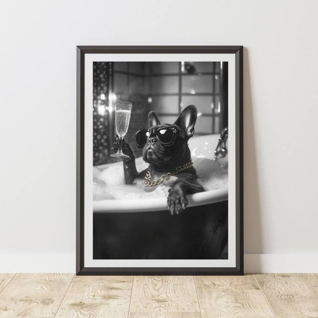 60 SECOND MAKEOVER French Bulldog Champagne Animal Print - Size: A4 - image 1