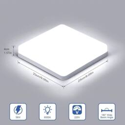 Goeco LED Ceiling Light 36W 6500K for Bathroom Kitchen Living Room Bedroom in White - thumbnail 5