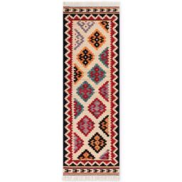 THE RUGS Kamal Kelim Rug - Rami Design Bordered Handwoven Wool Cotton 3 mm - Size: 120 cm x 170 cm - thumbnail 8
