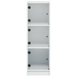 Berkfield Home Highboard with Glass Doors White 35x37x109 cm - Size: 35 x 37 x 109 cm - thumbnail 6