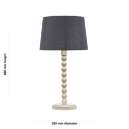 First Choice Lighting Set of 2 Bobbin - Ivory Lamps with Grey & Silver Shades in White - thumbnail 8