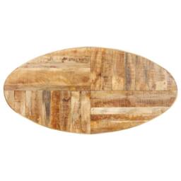 Berkfield Home Dining Table Oval 200x100x75 cm Rough Mango Wood in Brown - Size: 200 x 100 x 75 cm - thumbnail 4