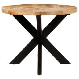 Berkfield Home Dining Table Oval 200x100x75 cm Rough Mango Wood in Brown - Size: 200 x 100 x 75 cm - thumbnail 3