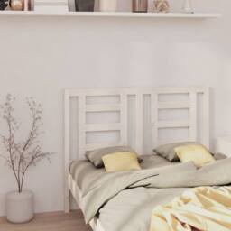 Berkfield Home Beautiful Bed Headboard White 126x4x100 cm Solid Wood Pine - Size: 126 x 4 x 100 cm - thumbnail 2