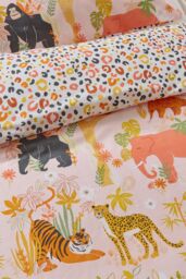 Furn Endangered Kids Safari Animal Duvet Cover Set in Pink - Size: Toddler - thumbnail 3