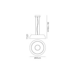 Netlighting Argenta Pendant Small 18W LED 1800lm White Silver White Acrylic - thumbnail 2