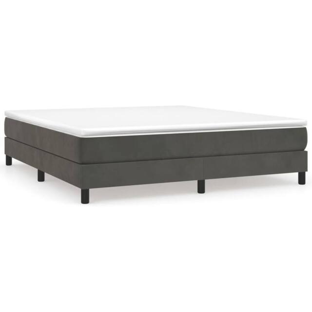 Berkfield Home Box Spring Bed Frame Dark Grey 180x200 cm Super King Velvet - image 1