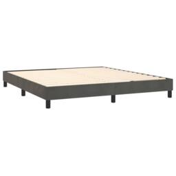 Berkfield Home Box Spring Bed Frame Dark Grey 180x200 cm Super King Velvet - thumbnail 4