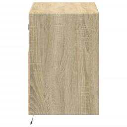 Berkfield Home TV Wall Cabinet with LED Lights Sonoma Oak 80x31x45 cm in Light Tan - Size: 80 x 31 x 45 cm - thumbnail 7