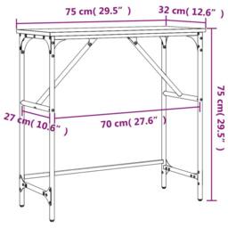 Berkfield Home Console Table Grey Sonoma 75x32x75 cm Engineered Wood - Size: 75 x 32 x 75 cm - thumbnail 9