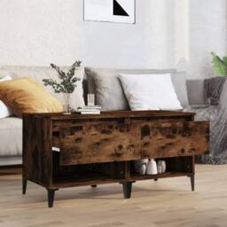 Berkfield Home Side Tables 2 pcs Smoked Oak 50x46x50 cm Engineered Wood in Brown - Size: 50 x 46 x 50 cm