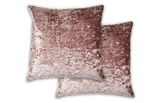 New Edge Blinds Crushed Velvet Cushion Cover in Pink - Size: 43 cm x 43 cm - image 1