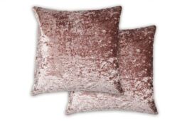 New Edge Blinds Crushed Velvet Cushion Cover in Pink - Size: 43 cm x 43 cm - thumbnail 1