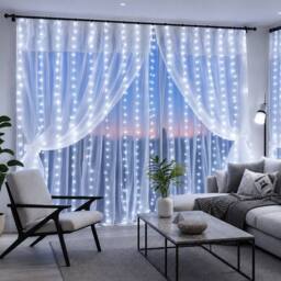 Marco Paul White LED Curtain Fairy String Lights in Clear - thumbnail 1