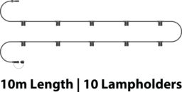 Xmas Haus E27 ES Screw Festoon Black Rubber IP65 10m 10 Lamp - thumbnail 2