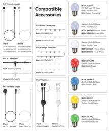 Xmas Haus E27 ES Screw Festoon Black Rubber IP65 10m 10 Lamp - thumbnail 4