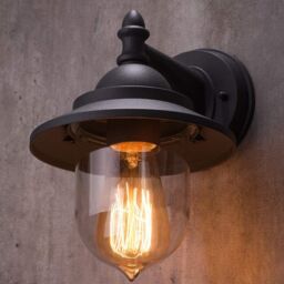 CGC Lighting 'Ryder' Matt Black Fisherman Lantern Wall Light - thumbnail 1