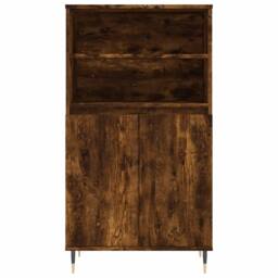 Berkfield Home Highboard Smoked Oak 60x36x110 cm Engineered Wood in Brown - Size: 60 x 36 x 110 cm - thumbnail 6