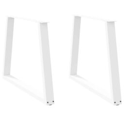 Berkfield Home Dining Table Legs V-Shape 2 pcs White 100x(72-73.3) cm Steel