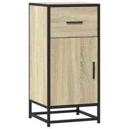 Berkfield Home Sideboard Sonoma Oak 35.5x35x76 cm Engineered Wood & Metal in Brown - thumbnail 2