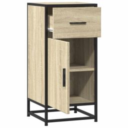 Berkfield Home Sideboard Sonoma Oak 35.5x35x76 cm Engineered Wood & Metal in Brown - thumbnail 5
