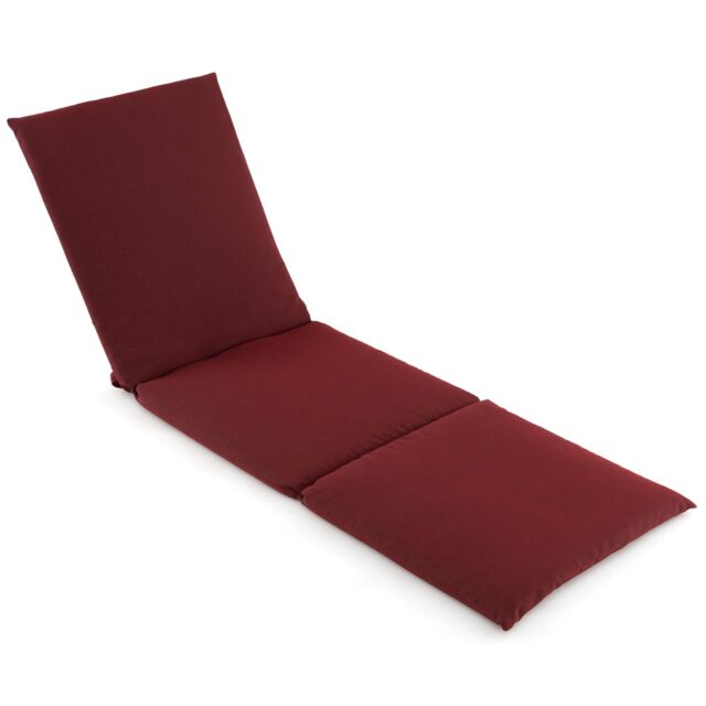 Costway Chaise Lounge Cushion Set Indoors Outdoors Tri-Fold Lounger Pad with Hook in Red - image 1