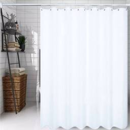 FLAVORA Mildew Proof Polyester Fabric Bathroom Shower Curtain in White - Size: 180 cm width x 180 cm drop - thumbnail 5