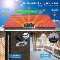 VOGREX Solar Powered Hanging Pendant Light Garden Outdoor in Black - thumbnail 4