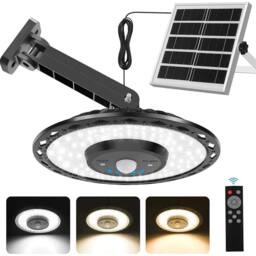 VOGREX Solar Powered Hanging Pendant Light Garden Outdoor in Black