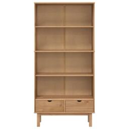 Berkfield Home Beautiful Bookcase OTTA with 2 Drawers Brown Solid Wood Pine