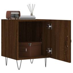 Berkfield Home Modern Bedside Cabinets 2 pcs Brown Oak 40x40x50 cm Engineered Wood - Size: 40 x 40 x 50 cm - thumbnail 1